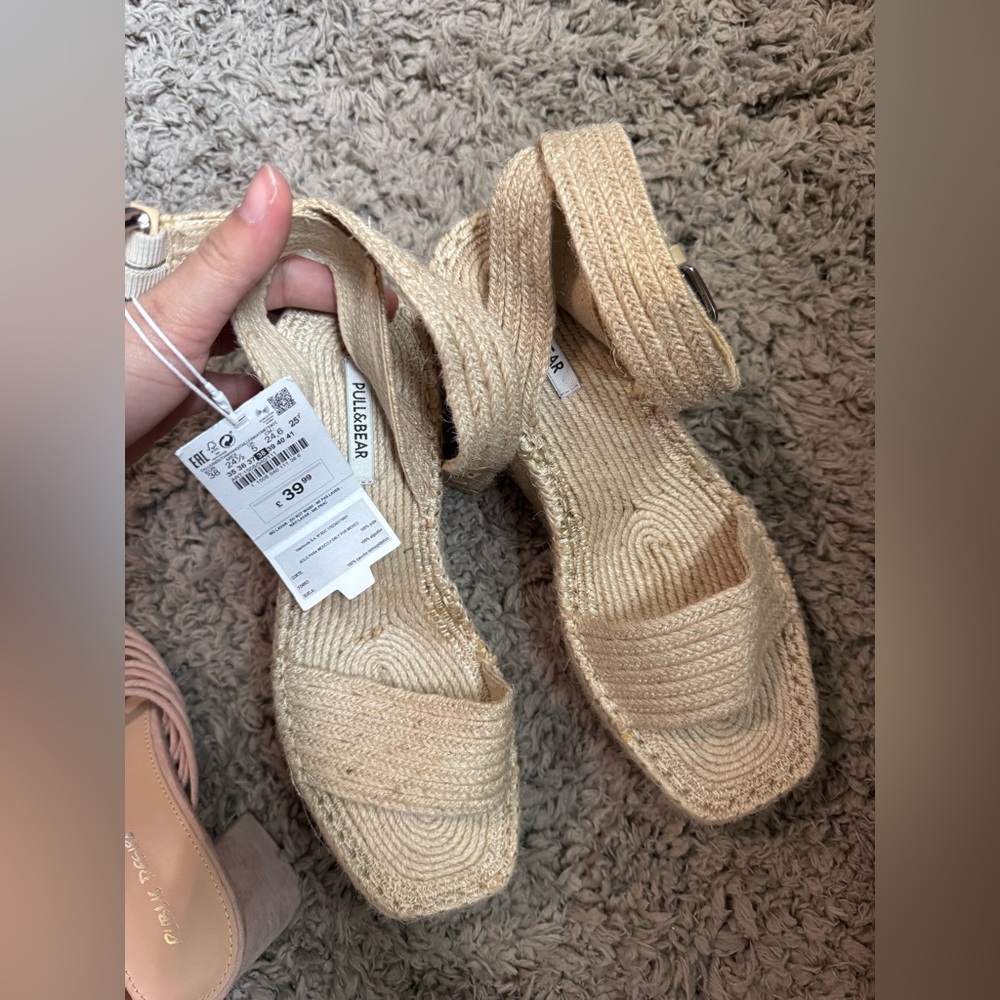 Pull&bear Tan Espadrille platform Wedge Shoes